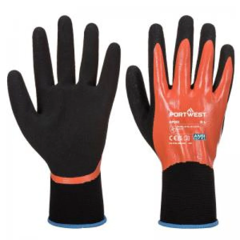 Image of Portwest Dermi Pro Nitrile Gloves AP30O8RXXL Colour: Orange / Black