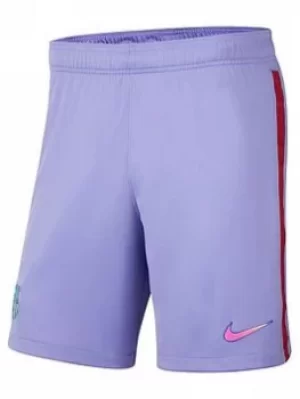 image of Nike Youth Barcelona 21/22 Away Shorts, Purple, Size L