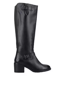 Image of Hush Puppies Heidi Buckle Knee Boot - Black, Size 4, Women