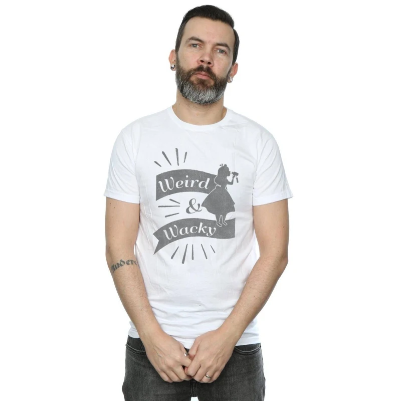 Image of Disney Men Alice In Wonderland Weird And Wacky T-Shirt in White Size: Small White S Male 5057864023084