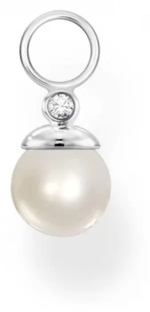 image of Thomas Sabo Sterling Silver Pearl Single Ear Pendant EP004- Jewellery