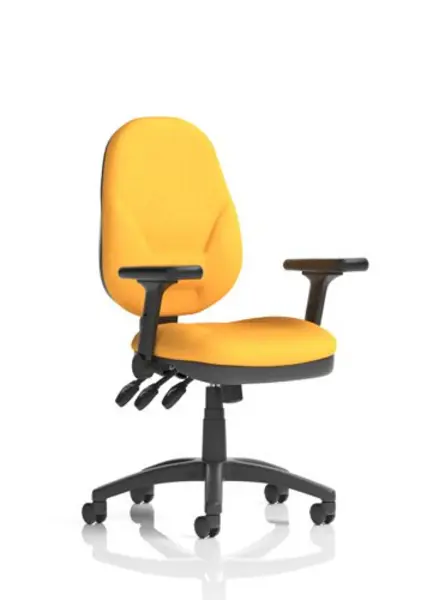 Image of Eclipse Eclipse Plus XL Lever Task Operator Chair Bespoke Colour Senna Yellow with Height Adjustable and Folding Arms KCUP1792