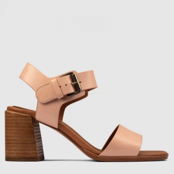 Image of Clarks Womens Landra70 Strap Leather Heeled Sandals - Pale Pink - UK 4