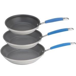 image of Joe Wicks Quick & Even Stainless Steel Frypan Set - 3 Piece