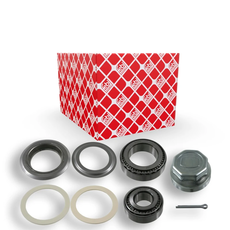 Image of FEBI BILSTEIN 07406 Wheel bearing kit with Split Pin, Rear Axle Right Wheel Bearing Kit (654)