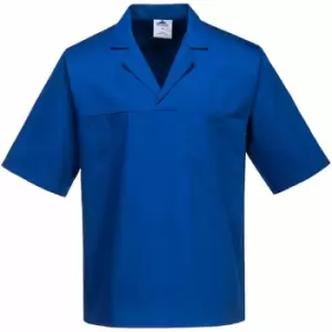 Image of Portwest - 2209 - Royal Blue Food Industry Short Sleeve Baker Shirt sz Small Regular - Royal Blue
