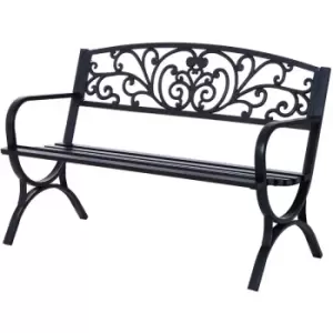 image of 2 Seater Garden Bench Patio Vintage Loveseat Outdoor Decorative Seat - Outsunny