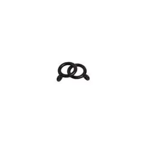 Image of Pack of 6 Black Plastic Curtain Hanging Ring Hooks