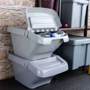 Image of Dunelm Stackable 30L Bin Silver Grey