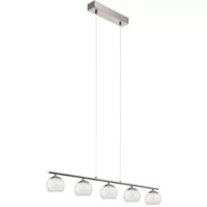 Netlighting Romagnese LED 5 Light Ceiling Pendant Bar Satin Nickel