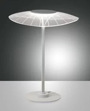 image of Vela Integrated LED Table Lamp White Glass