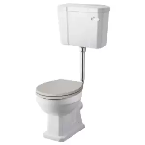 image of Hudson Reed Richmond Comfort Height Low Level WC & Flush Pipe - White