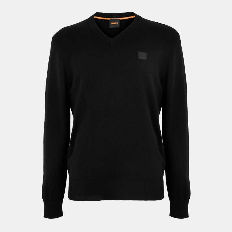 Image of Boss Mens Kanovano V Knitwear Jumper Black male M