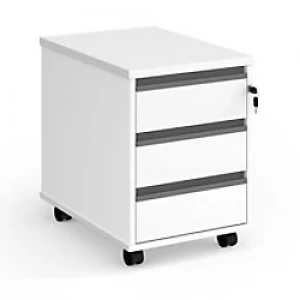 Image of Dams International Mobile Pedestal with 3 Lockable Shallow Drawers Wood Contract 25 426 x 600 x 567mm White