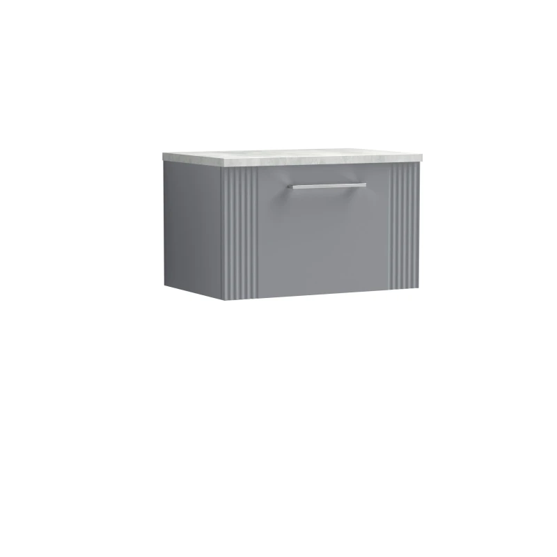 Image of Balterley 1 Drawer Wall Hung Vanity Grey Laminate Worktop Grey 600mm Grey