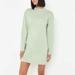 Missguided Long Sleeve T Shirt Dress - Green