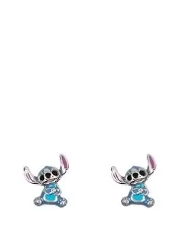 image of Disney Lilo & Stitch Sterling Silver Blue Enamel Stitch Stud Earrings E906250Rrhl.Ph