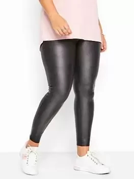 Image of Yours Wet Look Legging - Black, Size 28, Women