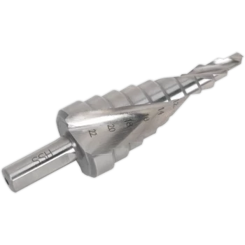 image of Sealey Spiral Fluted M2 HSS Step Drill Bit 4mm - 22mm