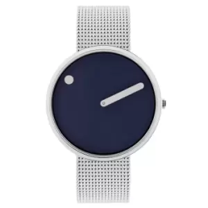 Image of Picto 43393-0820 Midnight Blue Dial Mesh Strap Wristwatch