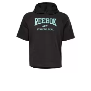 image of Reebok Workout Ready Short Sleeve Hoodie - Black