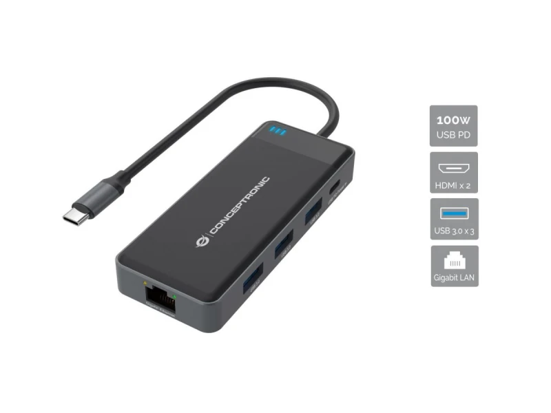 Image of Conceptronic DONN14G laptop dock/port replicator Wired USB 3.2 Gen 1 (