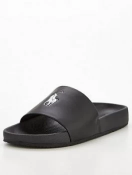 Image of Polo Ralph Lauren Cayson Pony Slides - Black, Size 9, Men