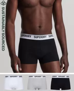 Image of Superdry Mens Organic Cotton Trunk Triple Pack Black / Black/Grey/Optic - Size: XL