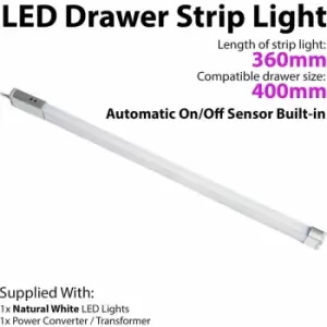 Image of 400mm LED Drawer Strip Light AUTO ON/OFF PIR SENSOR Kitchen Cupboard Door Unit