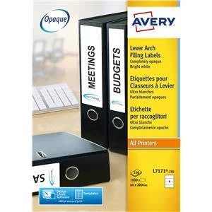 image of Original Avery L7171 Lever Arch Filing Labels Pack of 1000 Labels