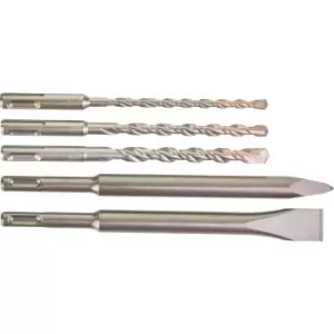 image of Milwaukee 5 Piece SDS Plus Masonry Drill Bit and Chisel Set