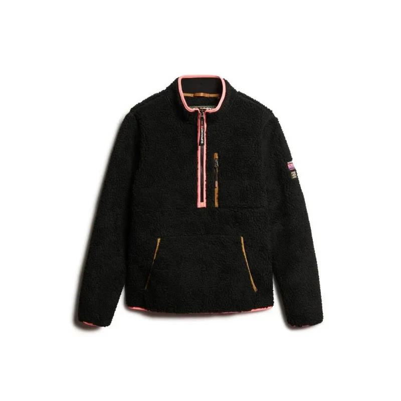 Image of Superdry Womens 1/2 zip training jacket Superdry Outdoor Noir Female XS