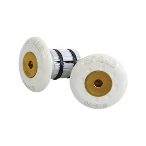 Image of ETC Bar End Plugs Alloy 22.2mm White