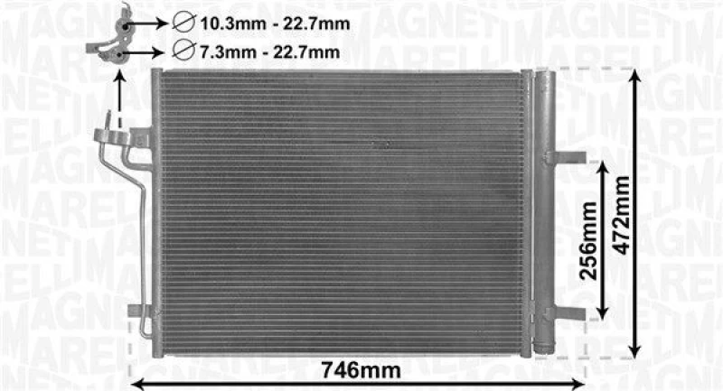 Image of MAGNETI MARELLI Air conditioning condenser MAGNETI MARELLI 350203880000