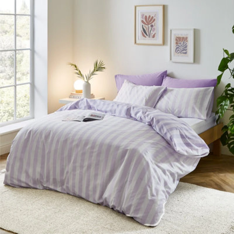 Image of Sassy B 'Stripe Tease' Duvet Set Lilac