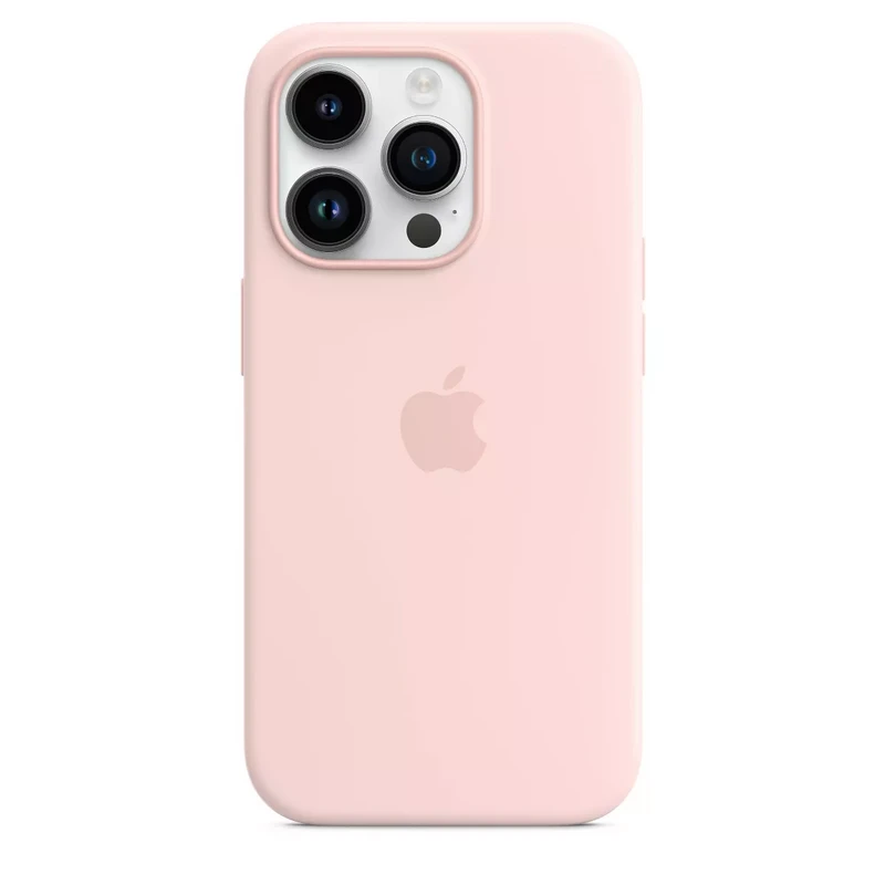 Image of Apple iPhone 14 Pro Silicone Case with MagSafe - Chalk Pink