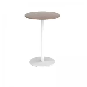 Image of Monza circular poseur table with flat round white base 800mm -