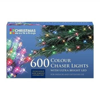 image of Christmas Workshop Multi Coloured Ultra Bright LED String Chaser Lights - 600 LED