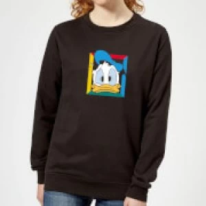 image of Disney Donald Face Womens Sweatshirt - Black