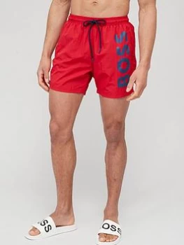 Image of BOSS Octopus Swim Shorts - Red, Red Size XS Men