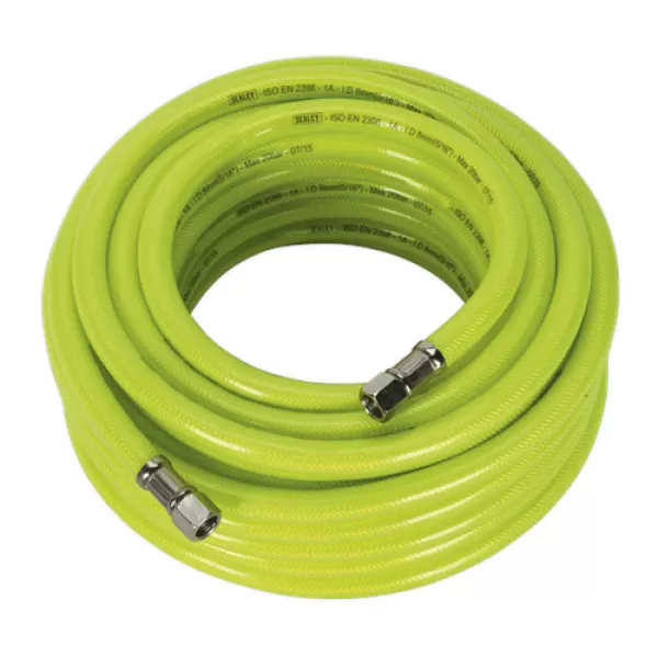 Image of Sealey AHFC15 Air Hose High Visibility 15mtr x Ø8mm with 1/4BSP Unions