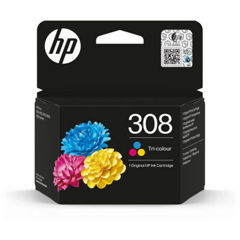 Image of HP 308 Original Tri Colour Ink Cartridge, Tri Colour 196786390357