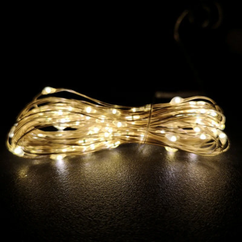 Image of Samuel Alexander 50 LED 2.5m Premier MicroBrights Indoor Outdoor Christmas Multi Function Battery Operated Lights with Timer on Pin Wire in Warm White