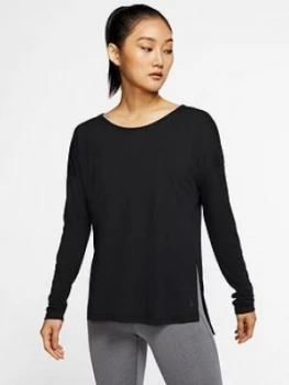 Image of Nike Training Dry Layer Long Sleeve Top - Black Size M Women