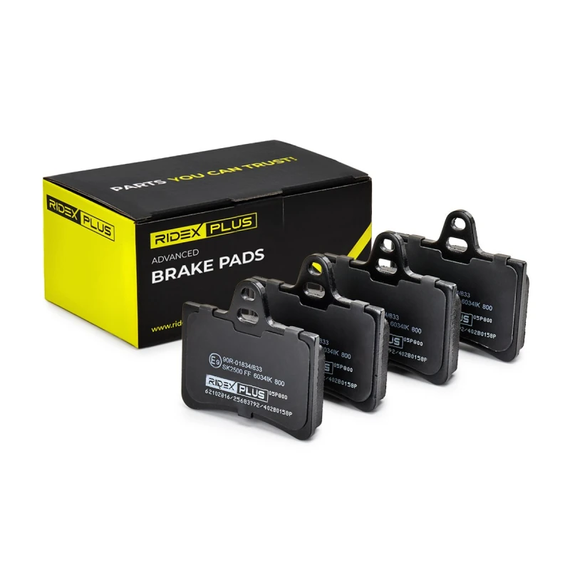 Image of RIDEX PLUS 402B0158P Brake pad set not prepared for wear warning indicator Brake Pad Set,disc brake (402)