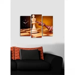 Image of 3PATCS-21 Multicolor Decorative Canvas Wall Clock (3 Pieces)