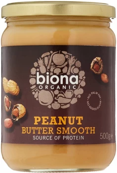 Image of Biona Peanut Butter - Smooth No Added Salt - 500g