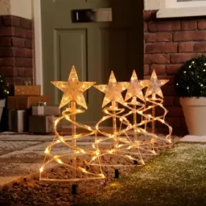Image of Festive Set Of 4 Spiral Pathfinder Trees Warm White