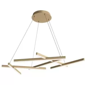 Maytoni Line Modern Integrated Pendant Ceiling Light Matt Gold, 3000K