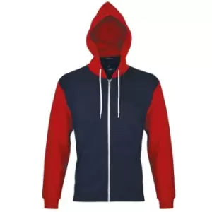 Image of SOLS Silver Unisex Full Zip Hooded Sweatshirt / Hoodie (M) (French Navy)